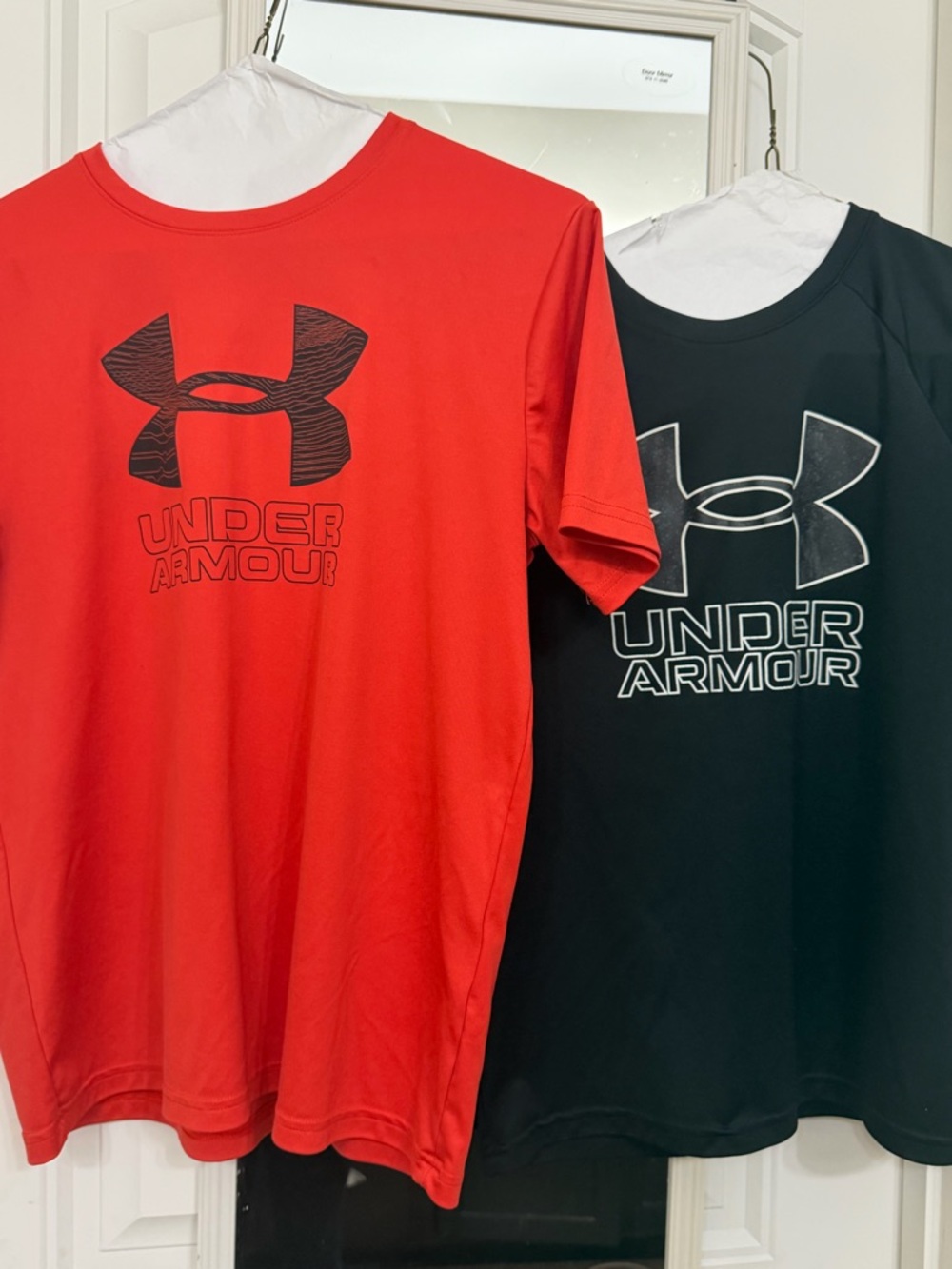 Dri-fit Under Armour Boys Short Sleeve Logo Tee - Red & Black